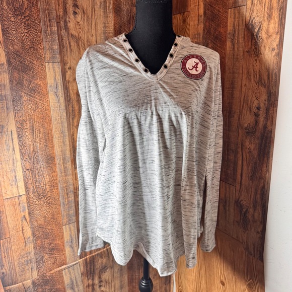 Alabama Crimson Tide Pressbox Hoodie Long Sleeve V Neck 2XL 2EG - Picture 1 of 8